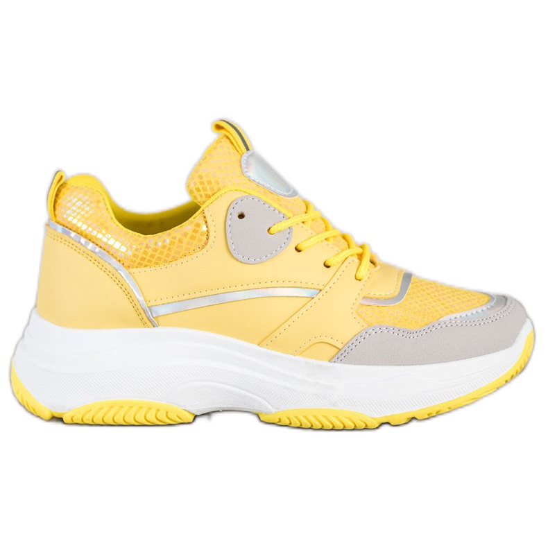 Ideal Shoes Scarpe da ginnastica casual con piattaforma giallo