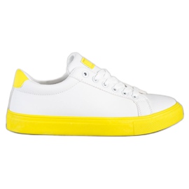 SHELOVET Calzature Con Suola Gialla bianca