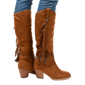Stivali da cowboy Kellyn in pelle scamosciata cammello marrone