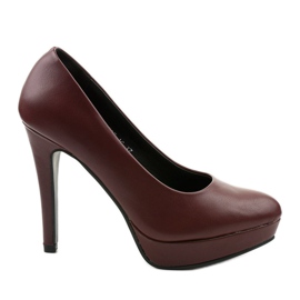 Décolleté bordeaux opache su tacco Density rosso