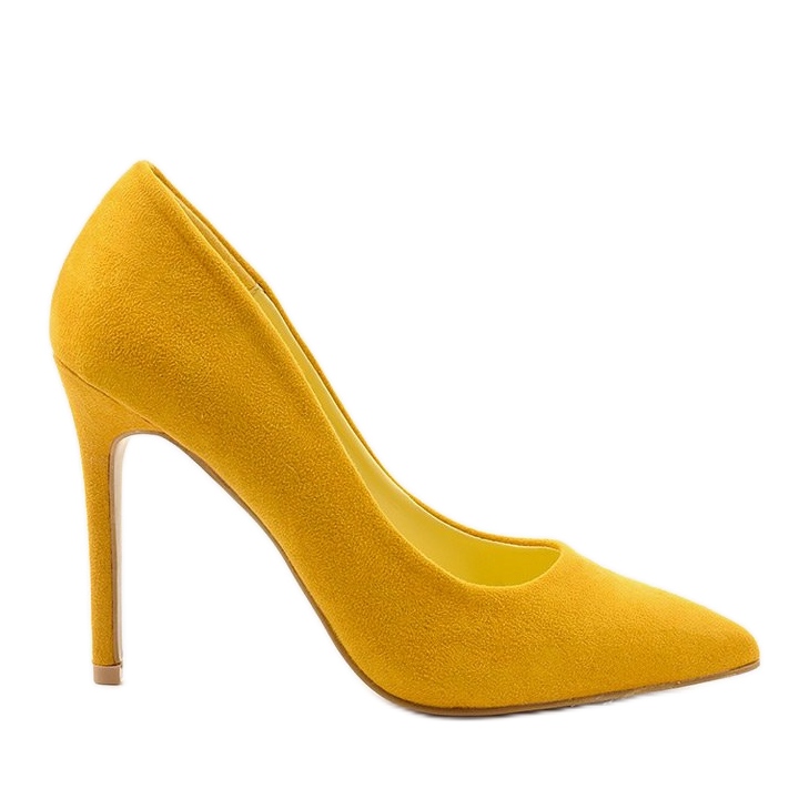 Classiche scarpe col tacco Hyirnar gialle in camoscio giallo