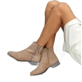 Stivaletti beige da donna 168-287 LT.KHAKI cachi