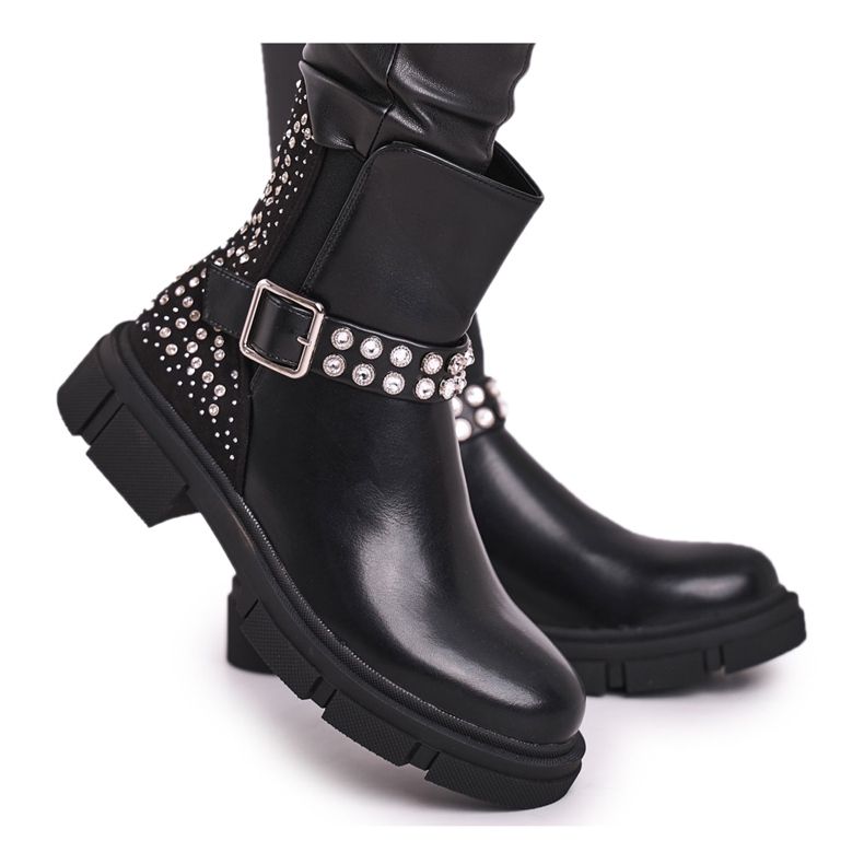 HAN Stivali Donna Con Cubic Zirconia Nero Giuliana