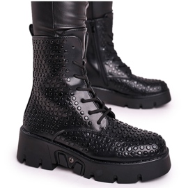 HAN Stivali da donna sulla piattaforma nera grunge Don't Stop nero