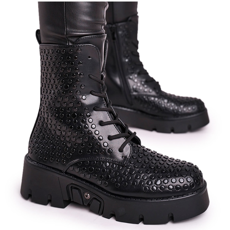 HAN Stivali da donna sulla piattaforma nera grunge Don't Stop nero