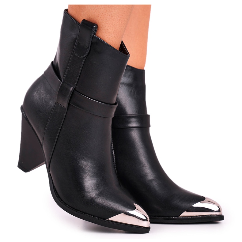 FG1 Stivali Alti Donna Punta Acciaio Nero Eternally
