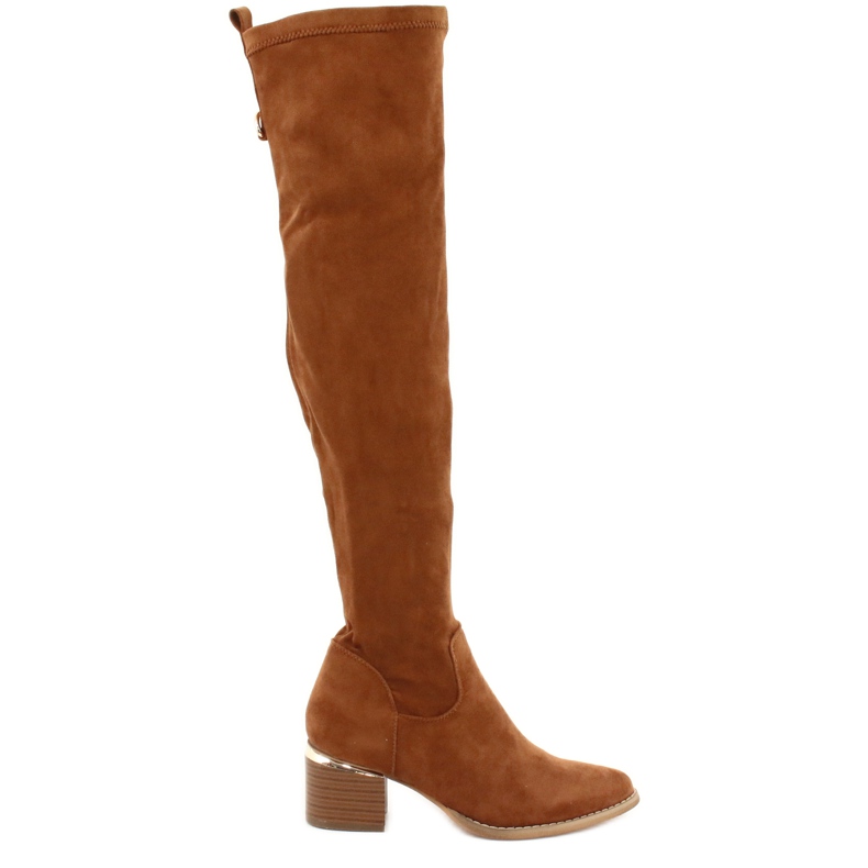 Stivali lunghi lycra suede Evento 20KZ35-3330 Camel marrone giallo