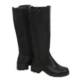 Stivali neri con suola alta 6286-1 Nero