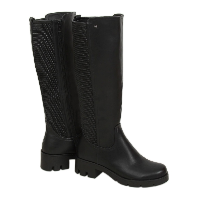 Stivali neri con suola alta 6286-1 Nero