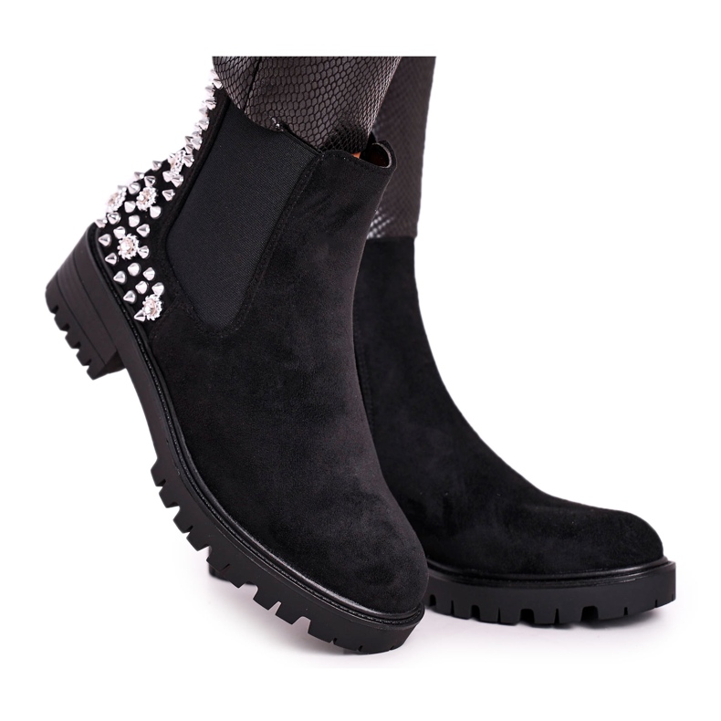 Ideal Stivali Jodhpur da donna con getti Black Lady In Black nero