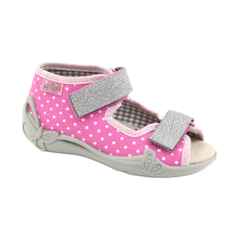 Scarpe per bambini gialle Befado 342P024 rosa grigio
