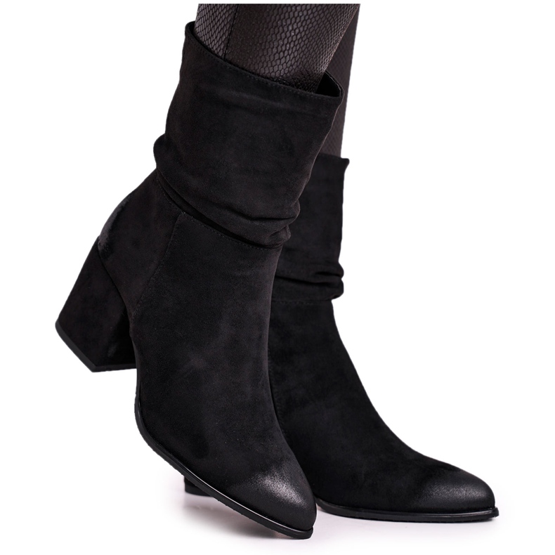 Vinceza Stivali Donna Con Tacco Eco-Suede Nero Up Side