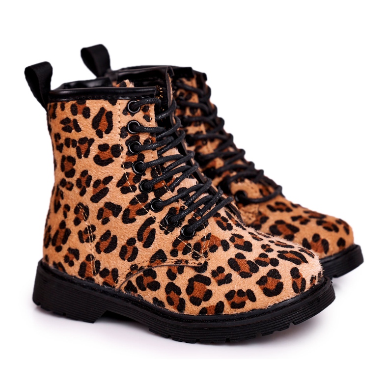 FRROCK Stivali da bambino con motivo leopardato Dafne marrone multicolore