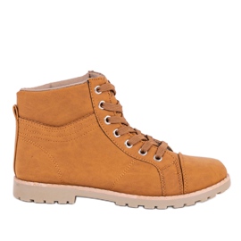 Stivali stringati cammello BK-77 giallo