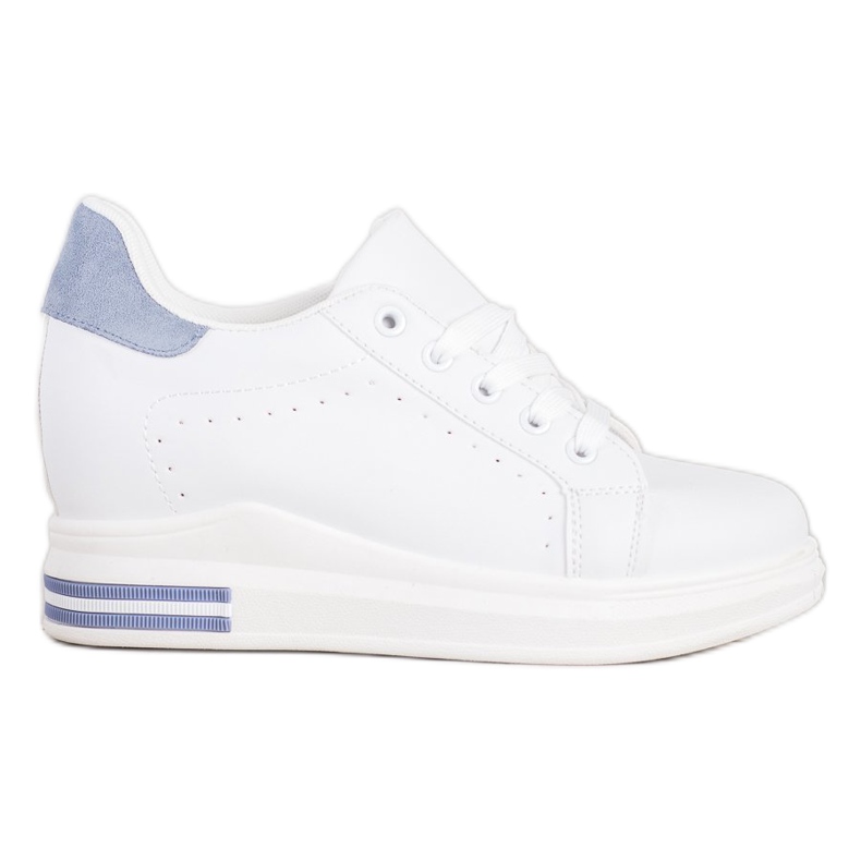 SHELOVET Scarpe sportive su una zeppa bianca blu