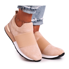 FB2 Scarpe Sportive da donna Sneakers Slip-on Beige Say Something