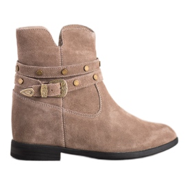 Filippo Stivaletti in pelle decorati beige