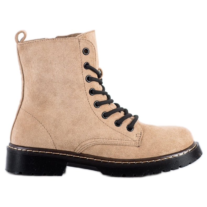 Small Swan Trapper in pelle scamosciata beige marrone