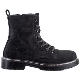 Small Swan Trapper in pelle scamosciata nero