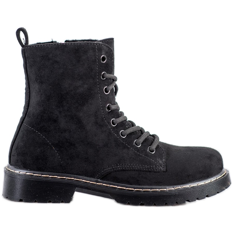 Small Swan Trapper in pelle scamosciata nero
