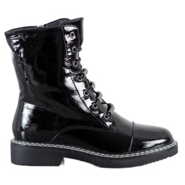 Goodin Stivaletti laccati con lacci nero
