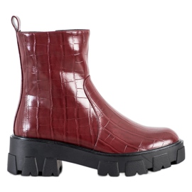 Goodin Stivali sulla piattaforma rosso