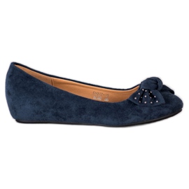 Fama Ballerina con zeppa blu navy