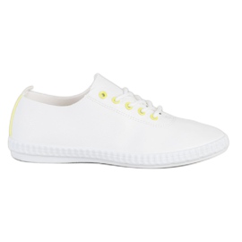 SHELOVET Sneakers Leggere Con Ecopelle bianco giallo