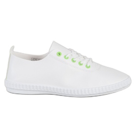 SHELOVET Sneakers Leggere Con Ecopelle bianco verde