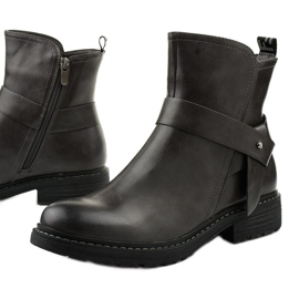 Stivali da donna piatti grigi con cerniera Graybane grigio