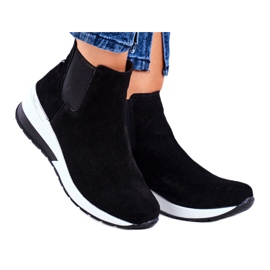Vinceza Scarpe sportive da donna Sneakers in pelle nera 21-7781 bianco nero
