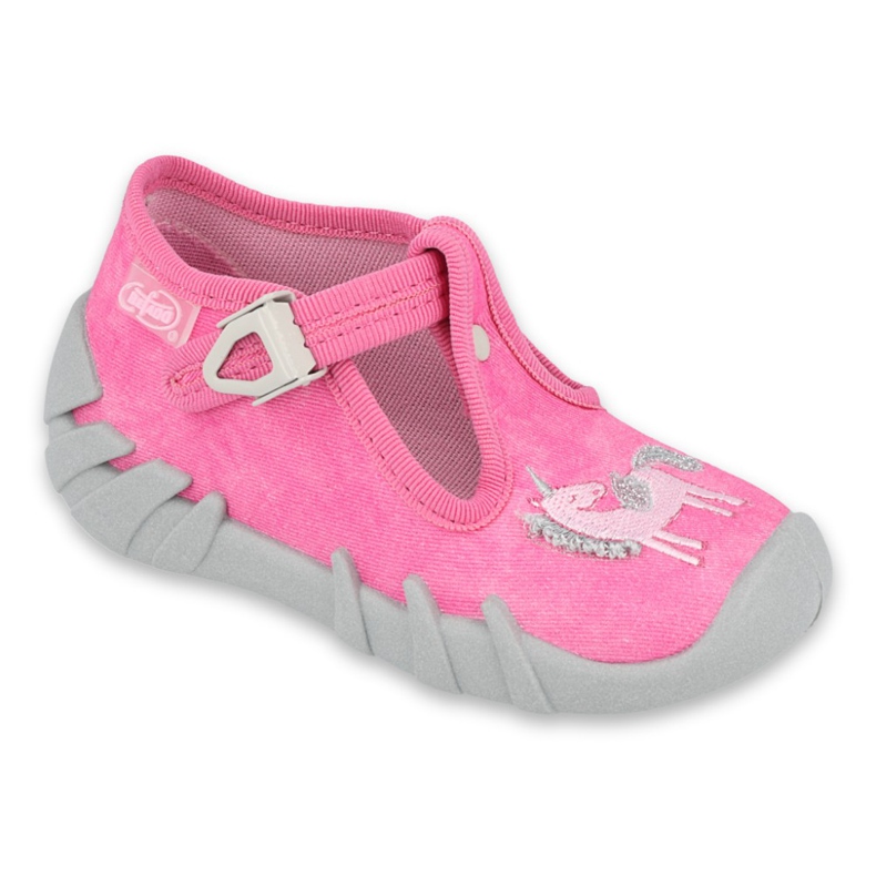 Scarpe per bambini Befado 110P397 rosa d'argento grigio