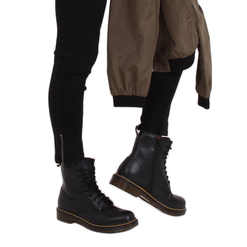 Stivaletti stringati nero martensiaki NC1019 Nero