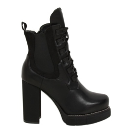 Stivali neri con tacco largo DF3718 Nero