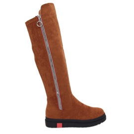 Stivali piatti cammello NS136P Camel marrone