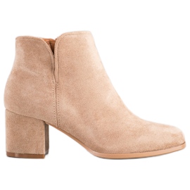 Bella Paris Stivali eleganti con tacco alto beige