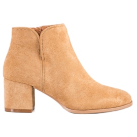 Bella Paris Stivali eleganti con tacco alto beige