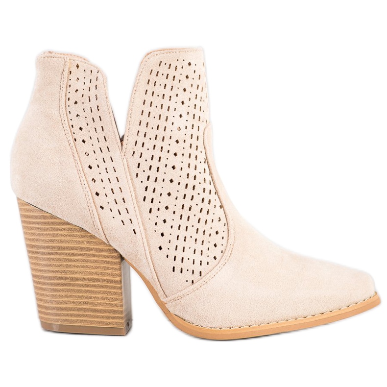 Bella Paris Stivaletti traforati sul palo beige
