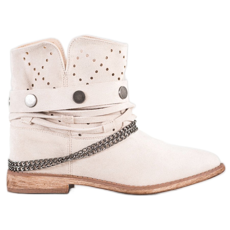 Bella Paris Stivali Con Strisce Decorative beige
