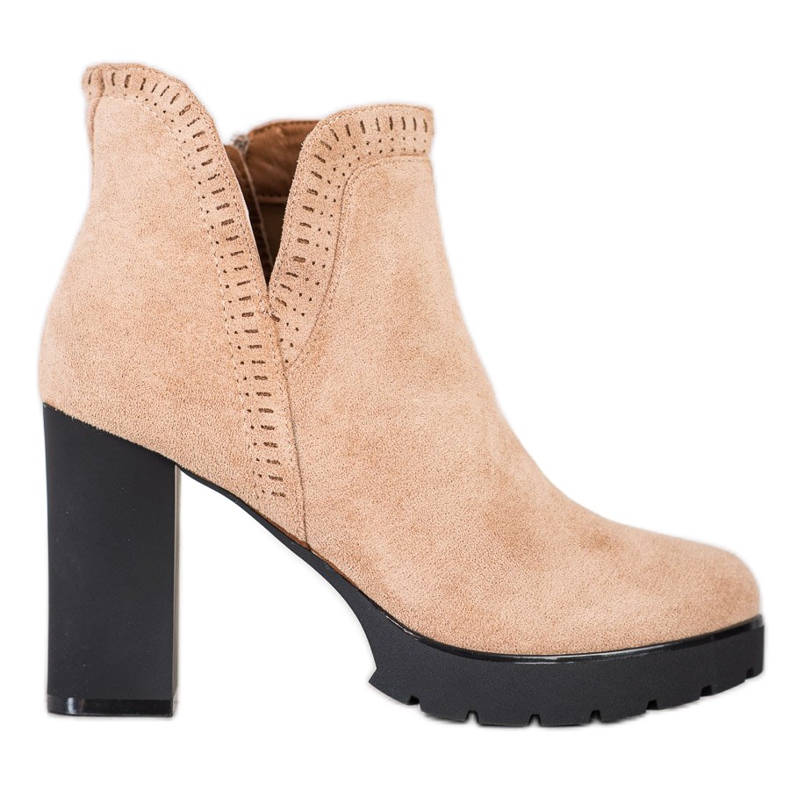 Bella Paris Stivali con tacco alto beige