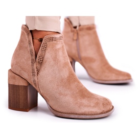 MSMG Stivali da donna con taglio al tallone Kaki Meliori Dream cachi