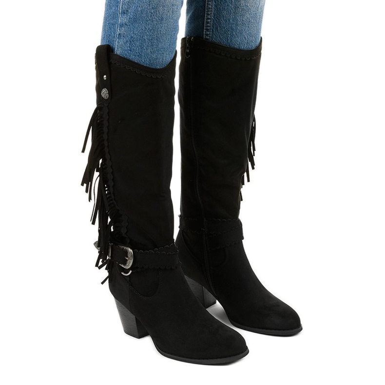 Stivali texani Kellyn in camoscio nero