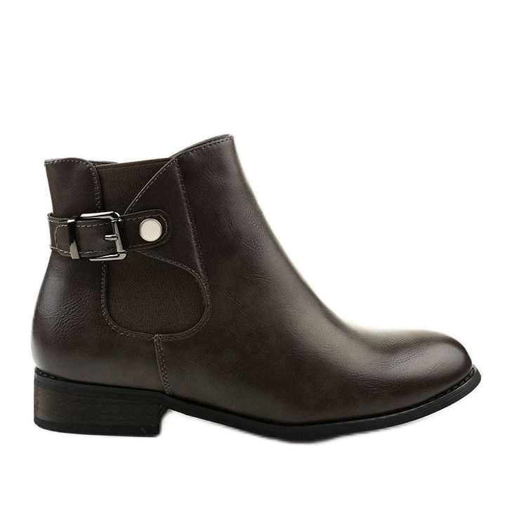 Stivaletti piatti grigi con elastico e cerniera 20Y8035-1 grigio