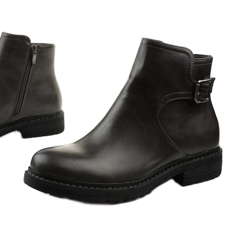 Stivali grigi piatti isolanti Woodbreath nero