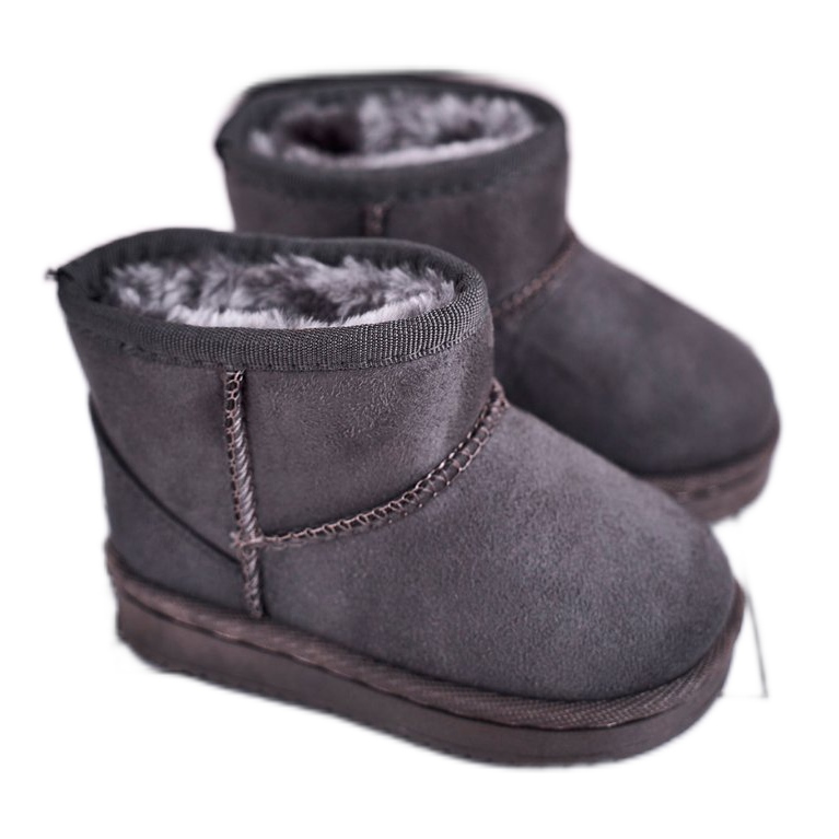 Caldi stivali da neve da bambino per bambini Grey Gooby grigio