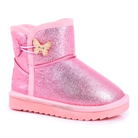 Apawwa Caldi stivali da neve per bambini con farfalla Cosmic pink rosa
