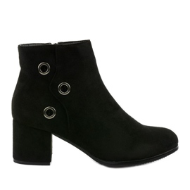Stivaletti neri con ecopelle scamosciata A8163/A nero
