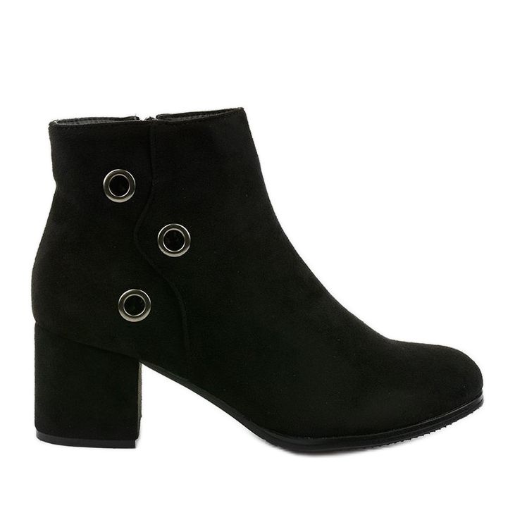 Stivaletti neri con ecopelle scamosciata A8163/A nero