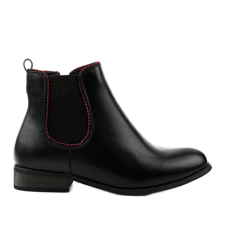 Stivaletti Chelsea piatti neri con elastico 20Y8031-1 nero
