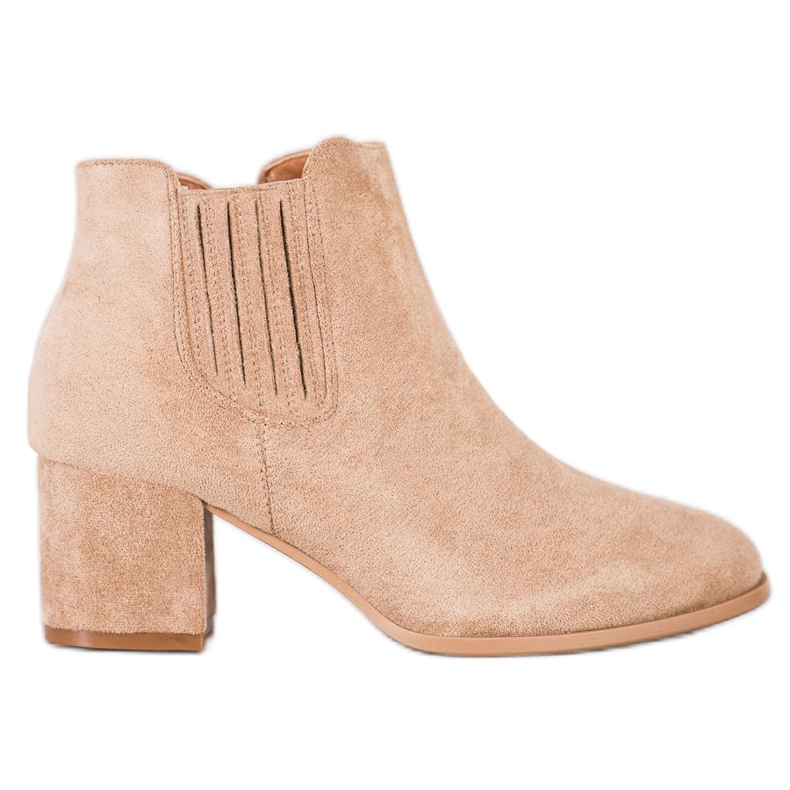 Bella Paris Stivaletti corti in pelle scamosciata beige